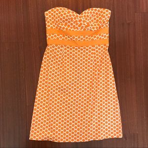 Donna Ricco Strapless Polka Dot Dress w/Tie